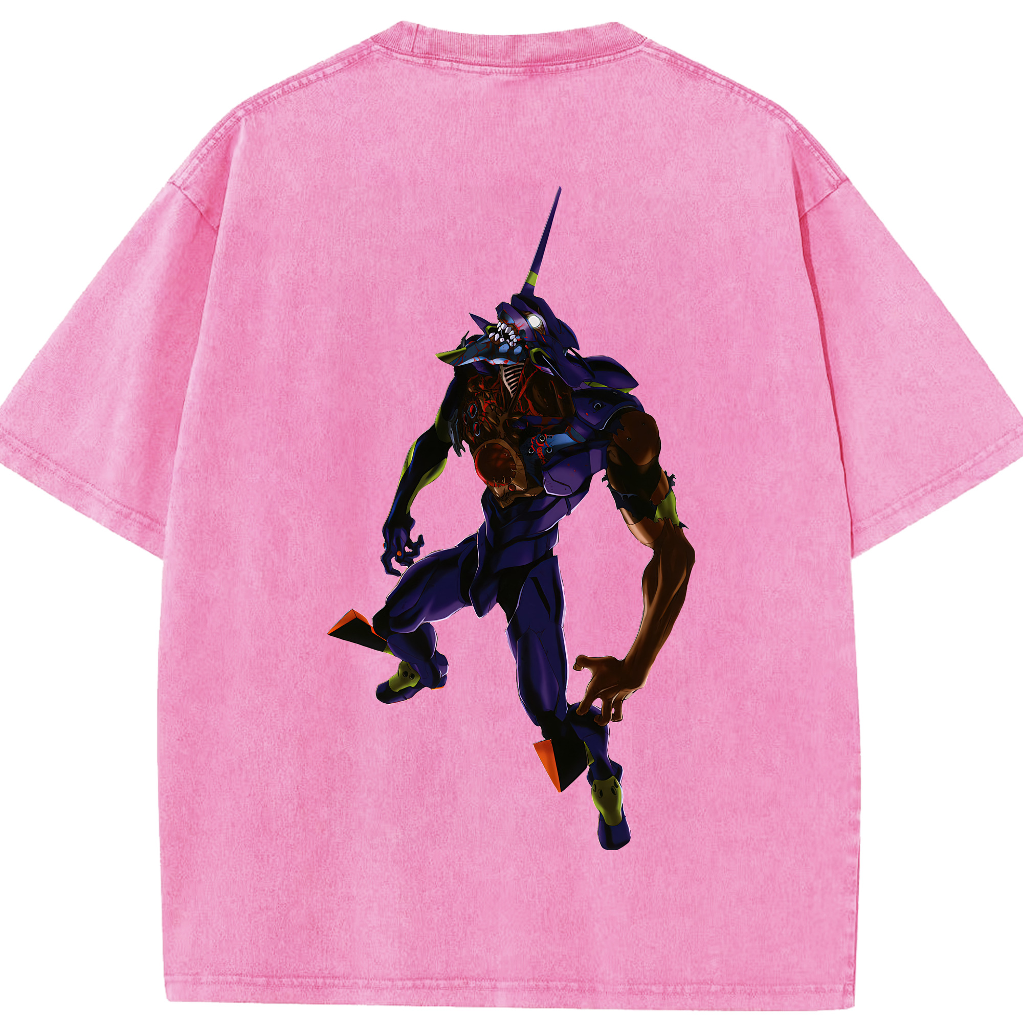 （画像用） EVA 新世紀エヴァンゲリオン 綿100% ヴィンテージ風 半袖Tシャツ（背面プリント）
